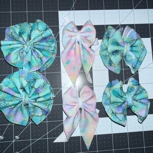 Colorful Floral Hair Bows Set